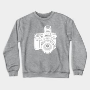 Grey and White Camera Crewneck Sweatshirt